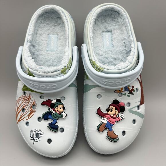 CROCS Shoes - 2023 Disney Parks Fleece Lined CROCS Blue Mickey Minnie Winter Holiday M7 W9